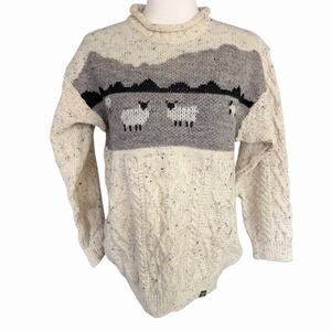 Glencroft Pure British Wool Sweater Sheep Scene Women's XL Outdoors Preppy Prep
